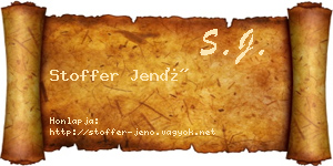 Stoffer Jenő névjegykártya