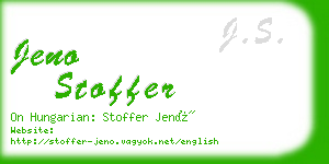 jeno stoffer business card